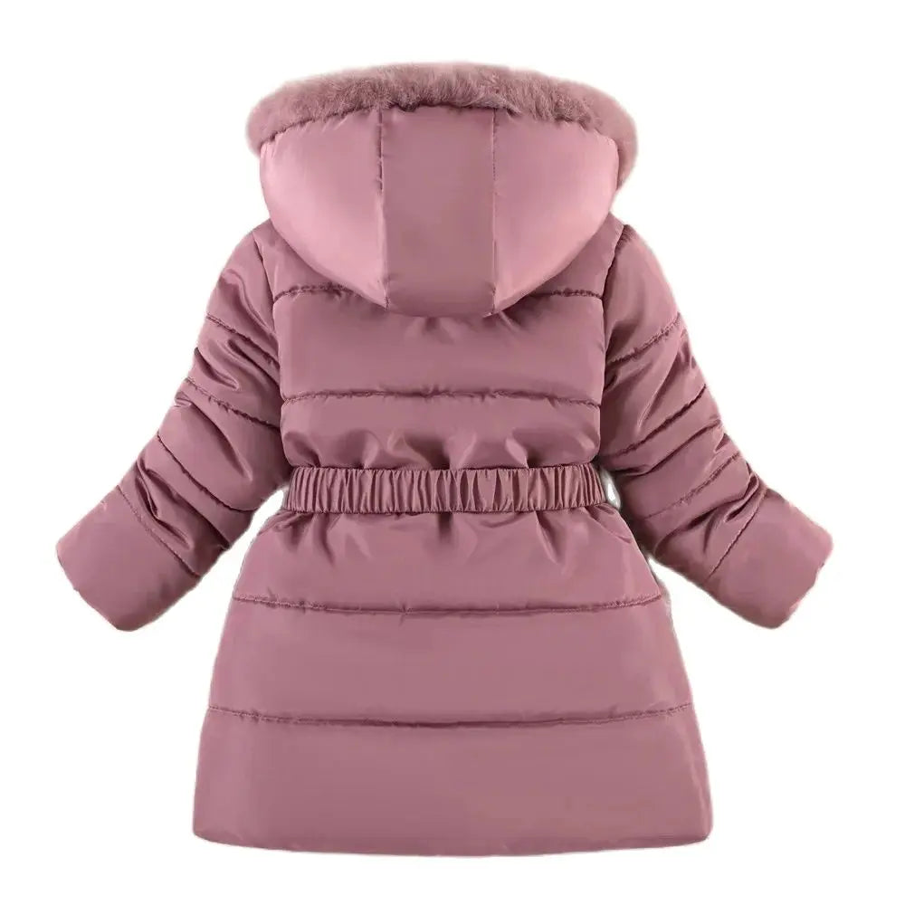 Fur Collar & Heart Print Jacket