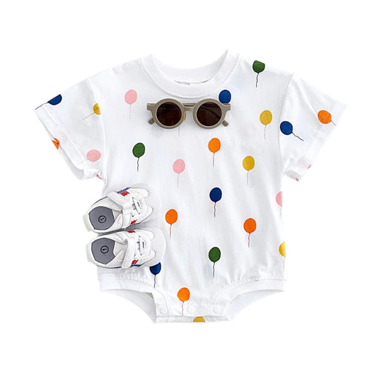Soft Cotton Bodysuit with Balloon Print