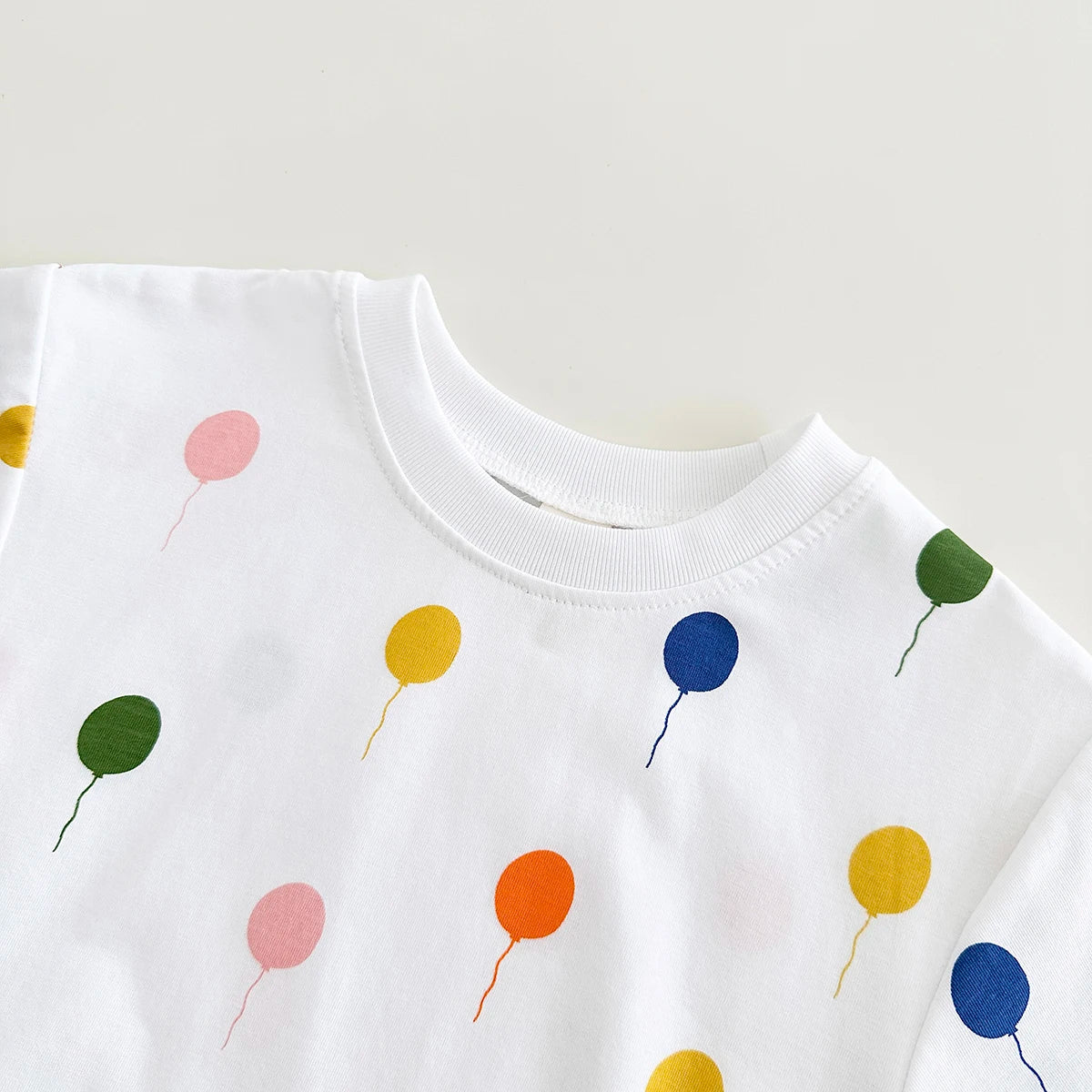Soft Cotton Bodysuit with Balloon Print