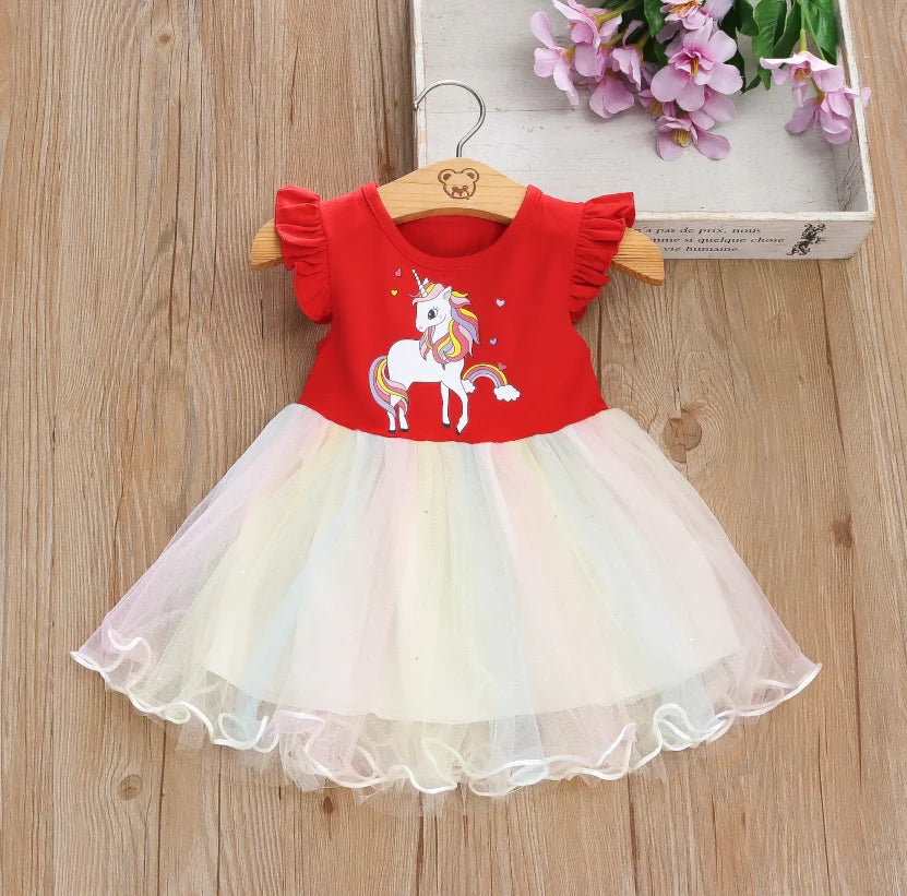 Girls Summer Unicorn Dress