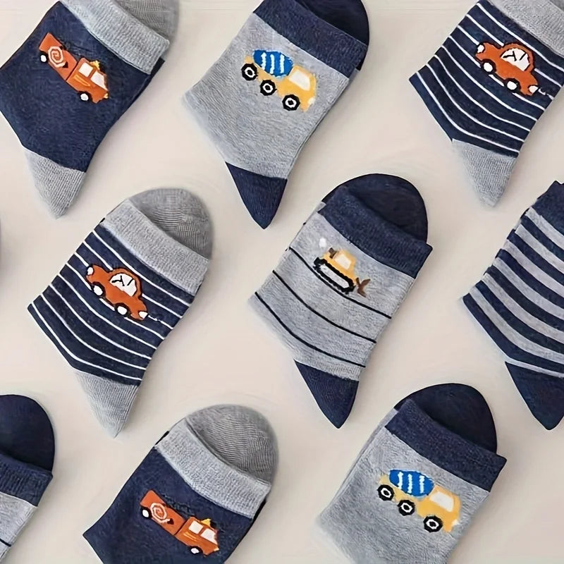 5 Pairs Mid-Tube Striped Socks