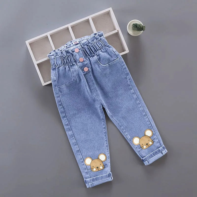 Girls' Graffiti Print Denim Pants