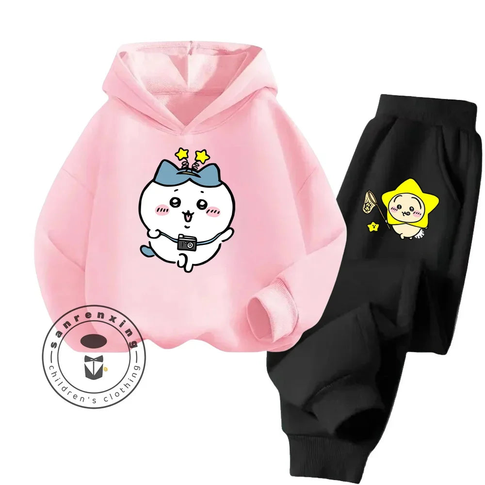 Cartoon Hoodie & Trousers Set