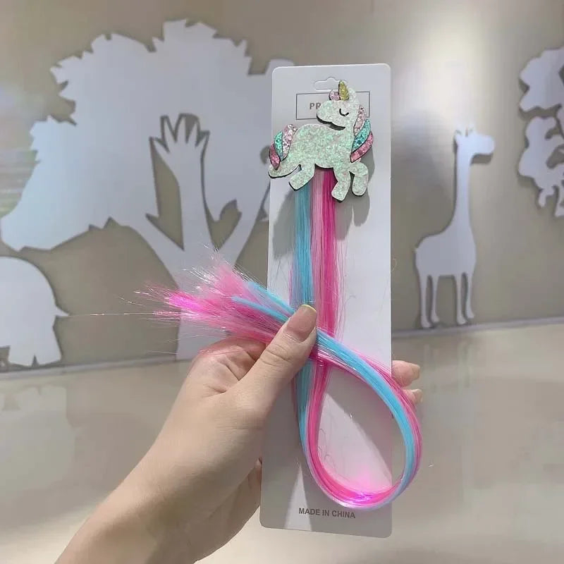 Girls' Colorful Clips with Wig
