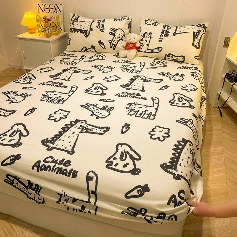 Cartoon Print Fitted Sheet