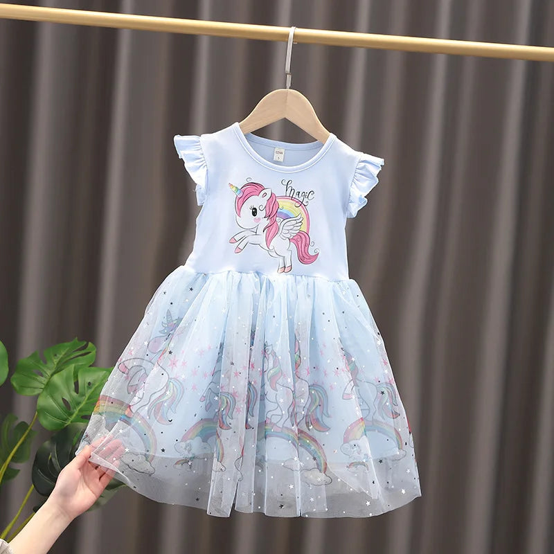 Girls Summer Unicorn Dress