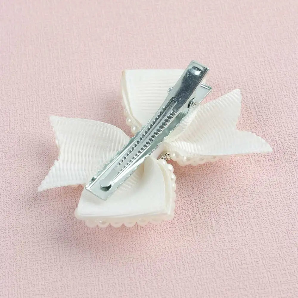 Pearl Hair Bow Clips - 2 Pcs