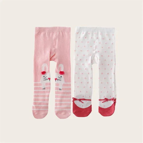 Girl's Cotton Tights – 2Pc Set