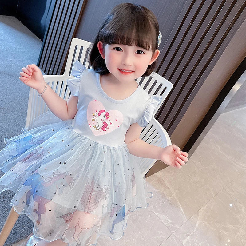 Girls Summer Unicorn Dress