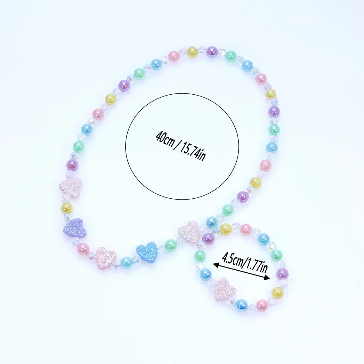 Heart-Shaped Necklace & Bracelet Set