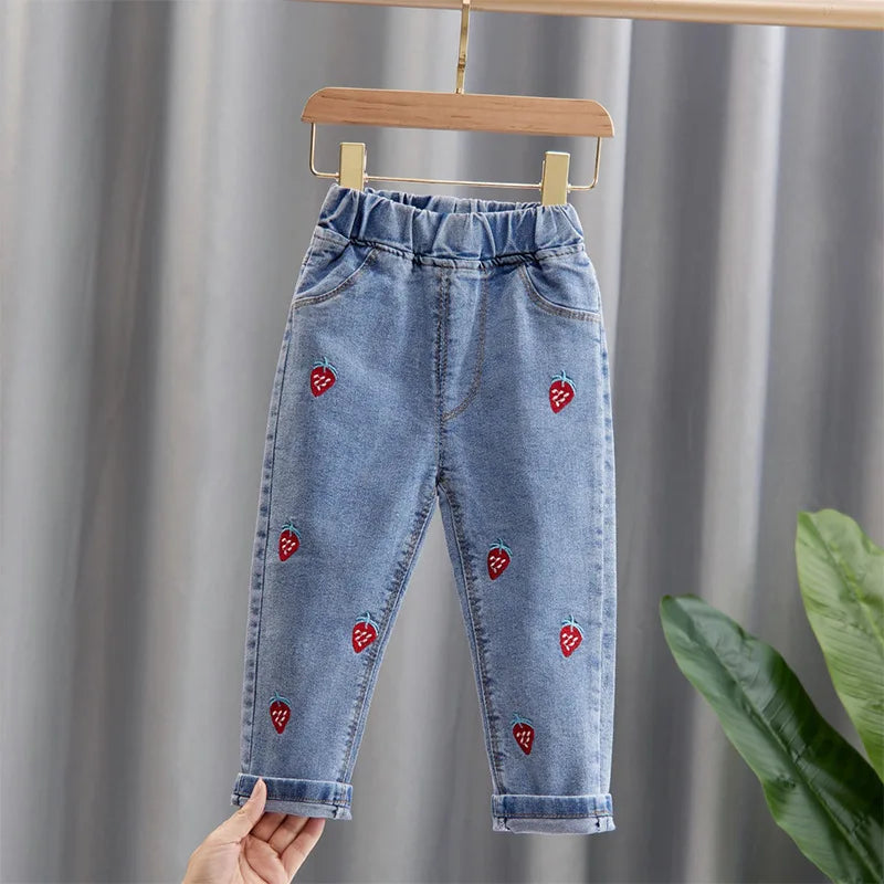 Girls' Graffiti Print Denim Pants