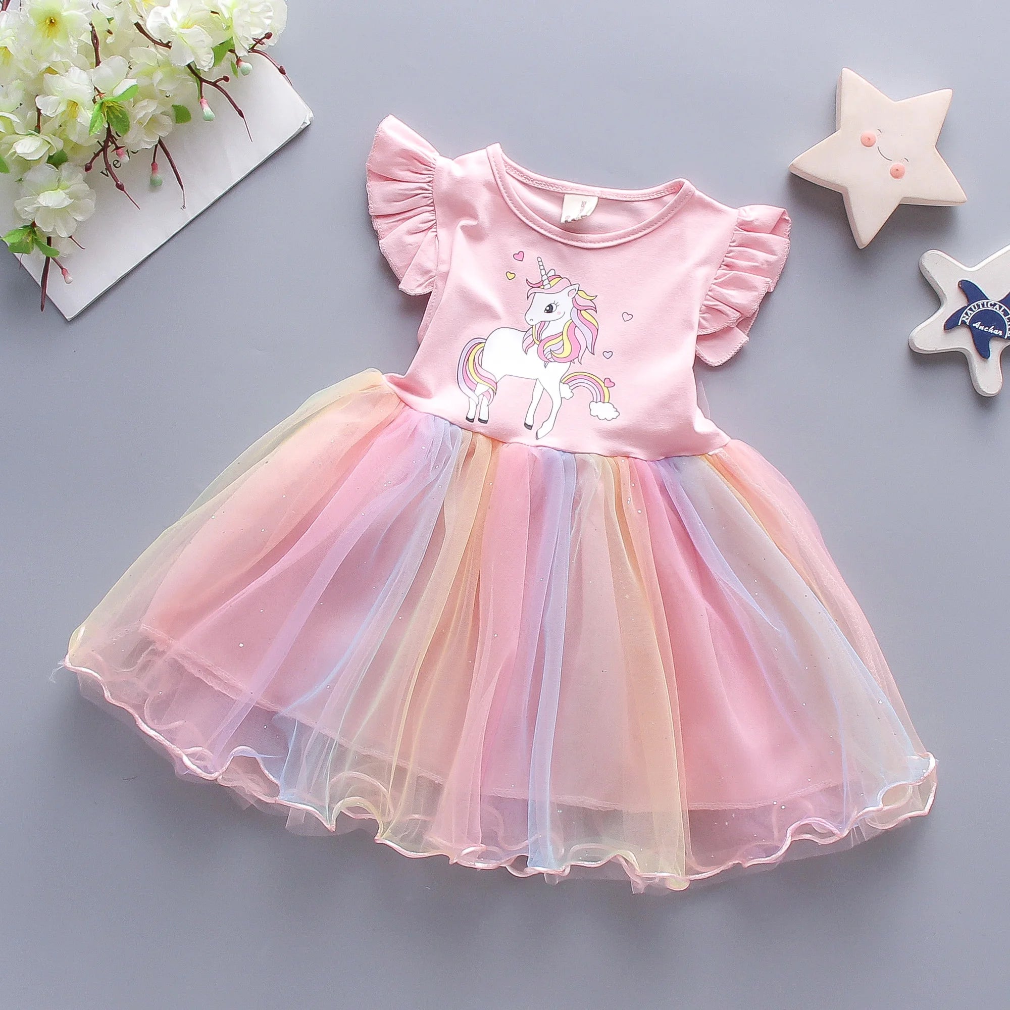 Girls Summer Unicorn Dress