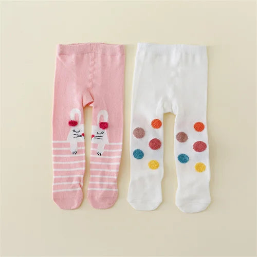 Girl's Cotton Tights – 2Pc Set