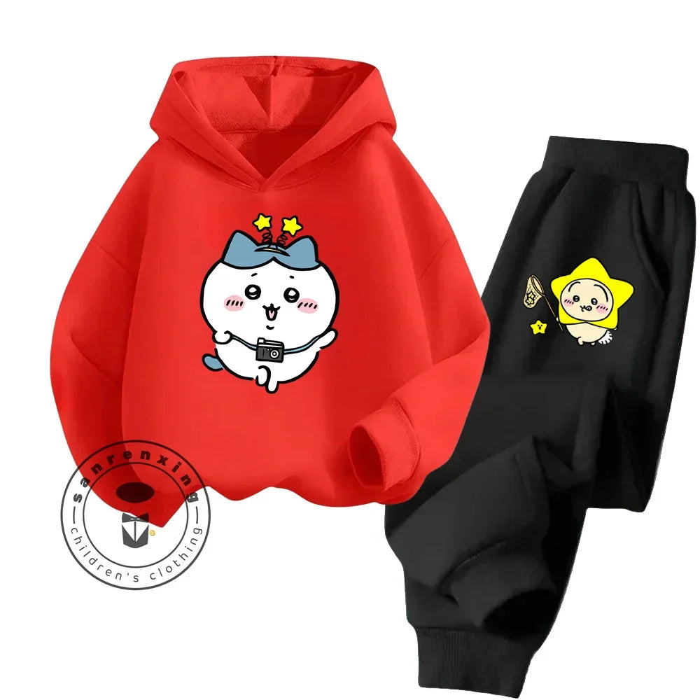 Cartoon Hoodie & Trousers Set