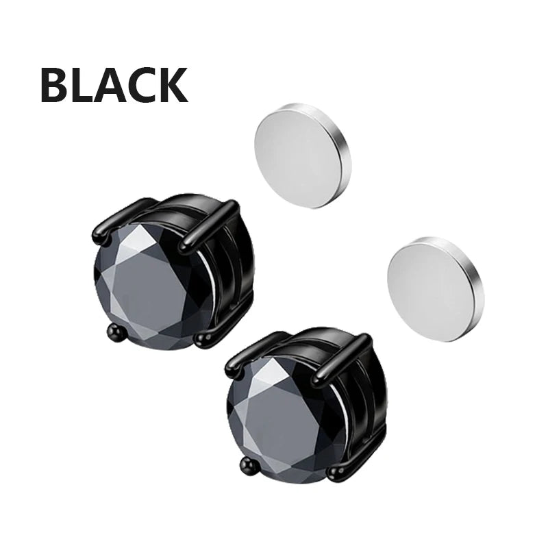 Magnetic Zircon Stud Earrings