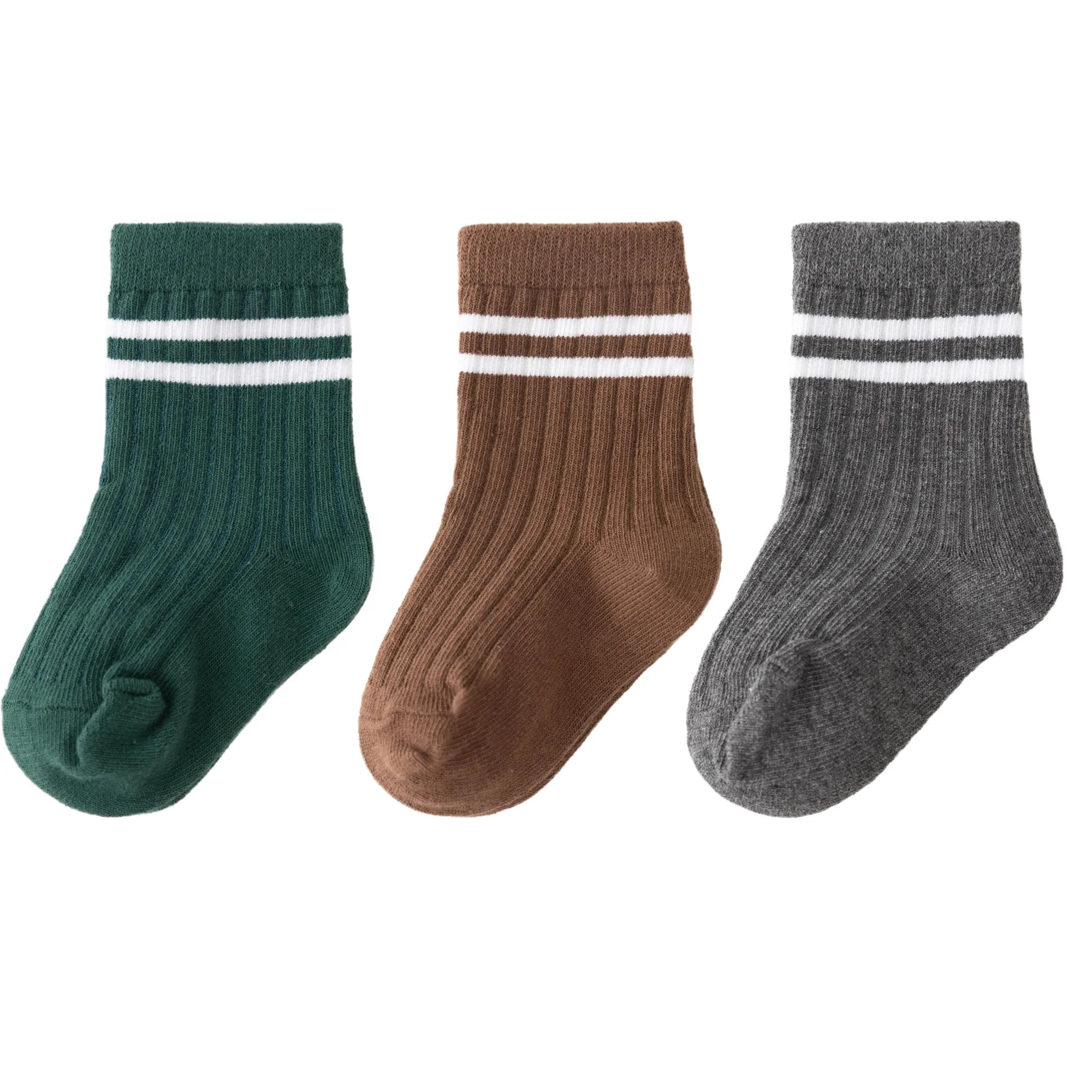 Sporty Striped Toddler Socks Pack - 3 Pairs