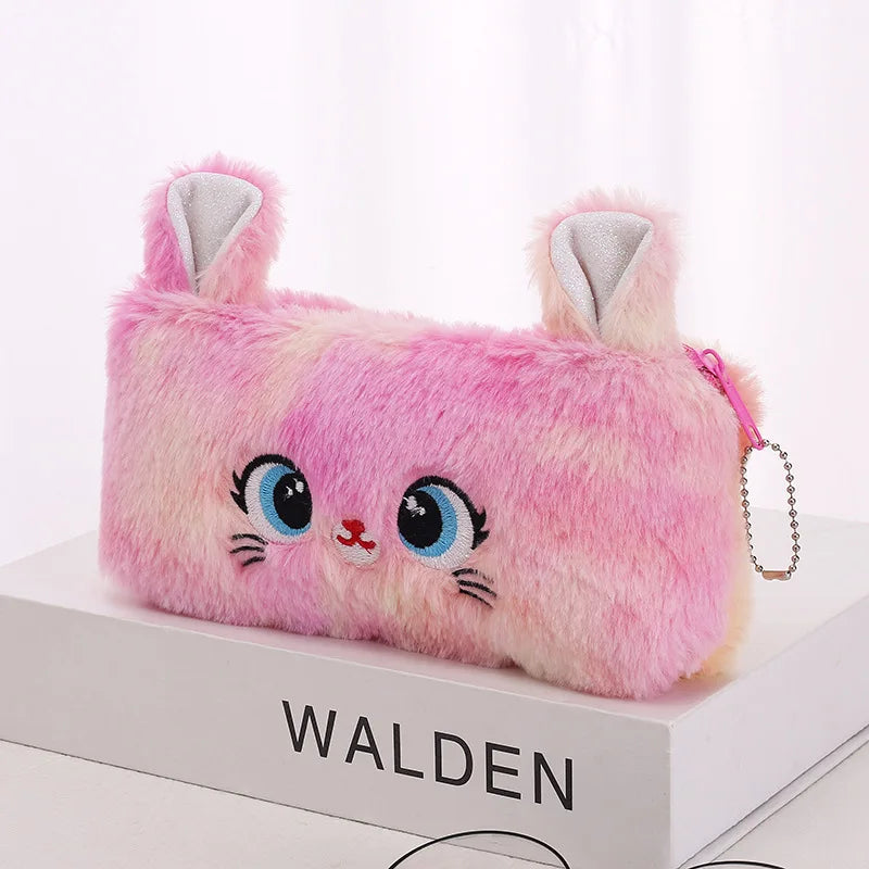 Cat Plush Zipper Pencil Case