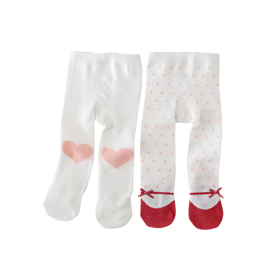 Girl's Cotton Tights – 2Pc Set
