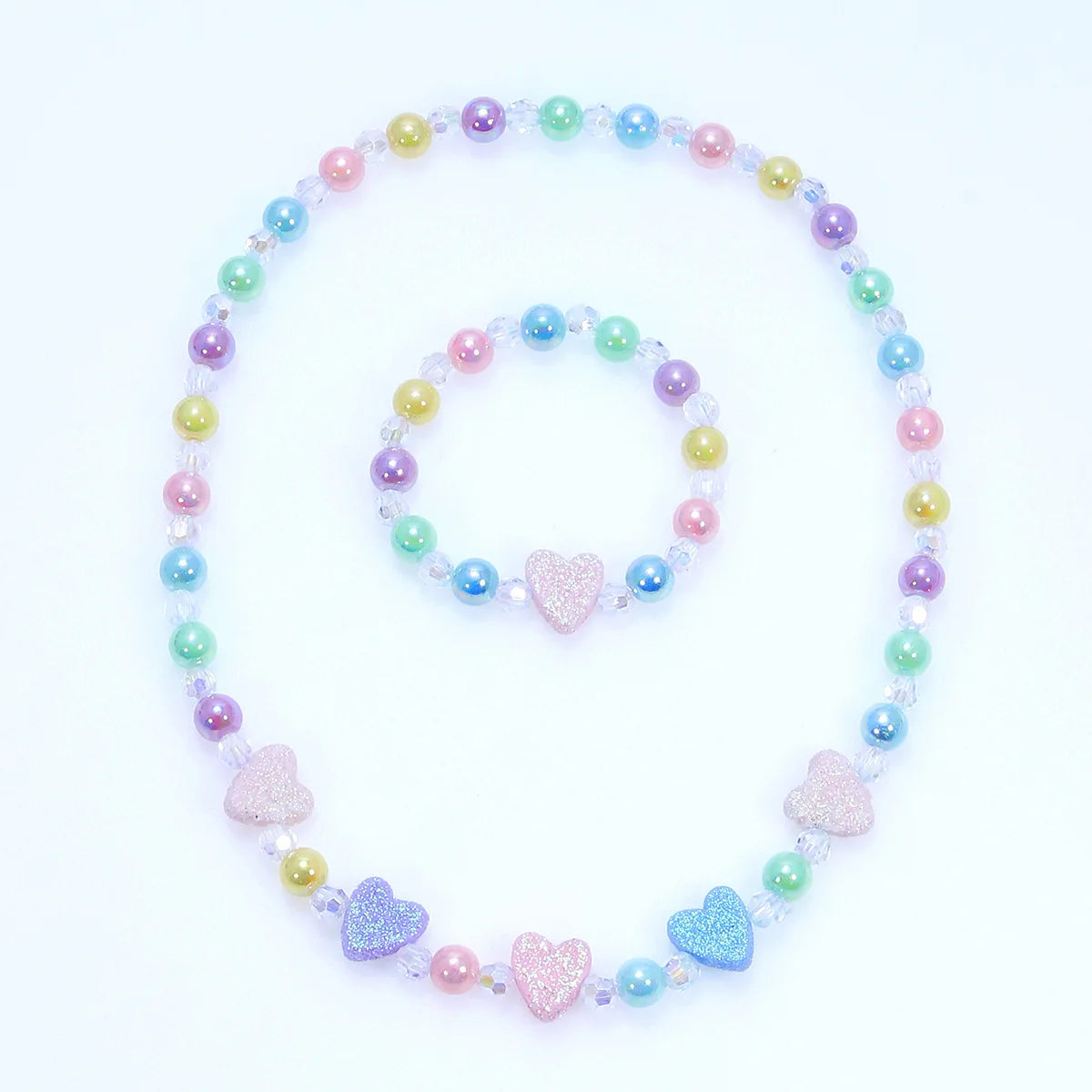 Heart-Shaped Necklace & Bracelet Set