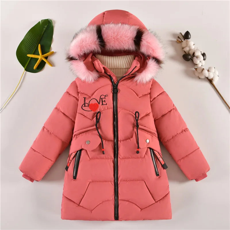 Long Hooded Winter Jacket for Girls