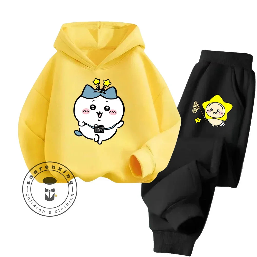 Cartoon Hoodie & Trousers Set