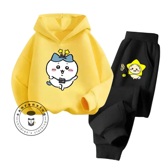 Cartoon Hoodie & Trousers Set