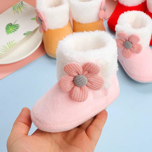 Girls' Flower Snow Boots