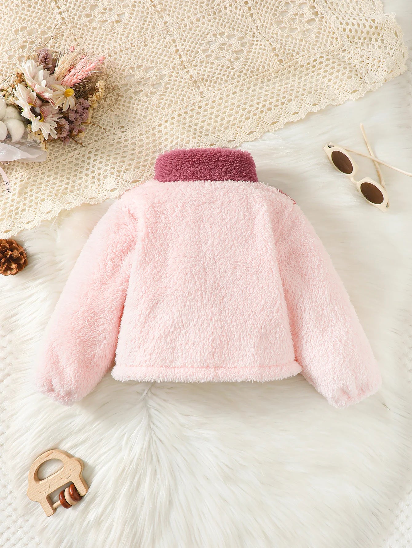 Girl's Plush Zipper Jacket