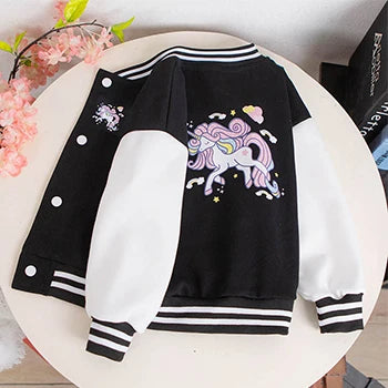Girls’ Unicorn Baseball Jacket