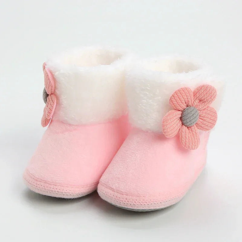 Girls' Flower Snow Boots