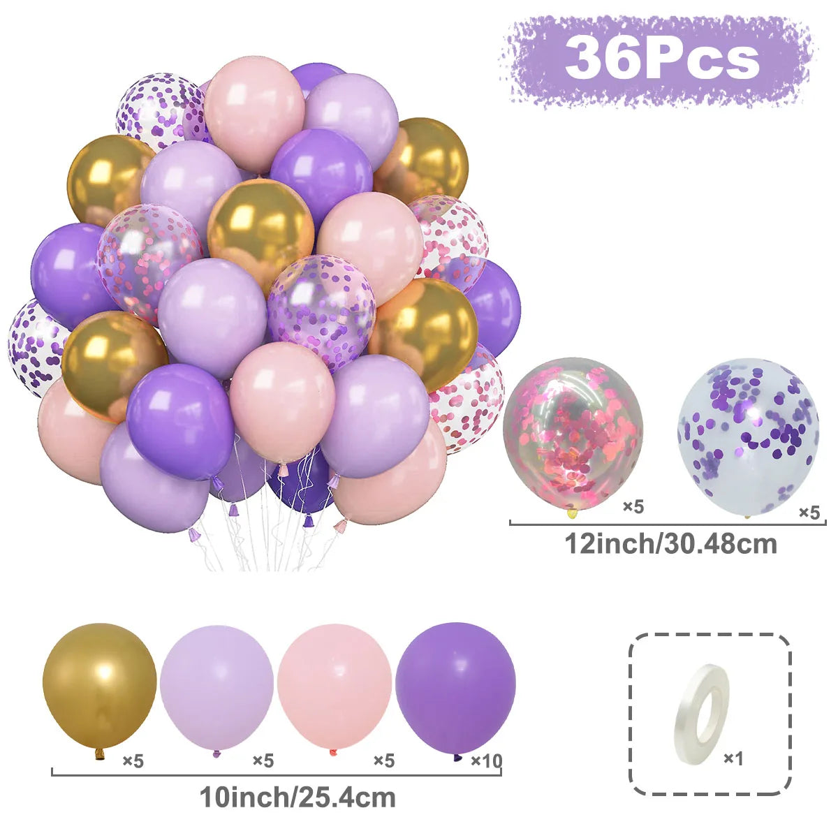 Confetti & Latex Balloon Set
