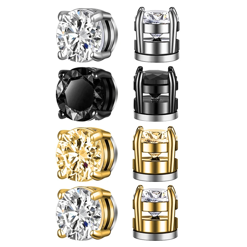 Magnetic Zircon Stud Earrings
