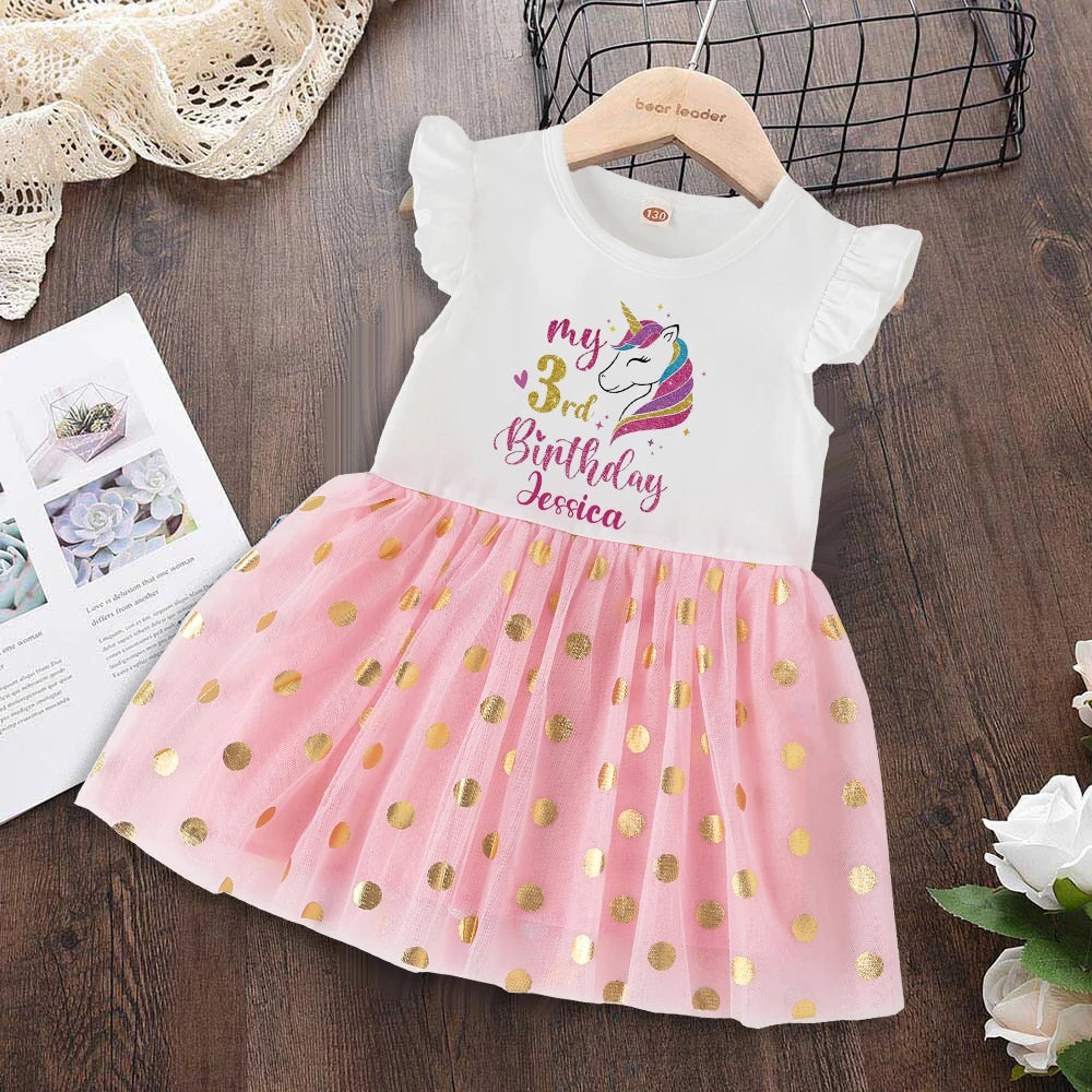 Personalized Unicorn Birthday Dress