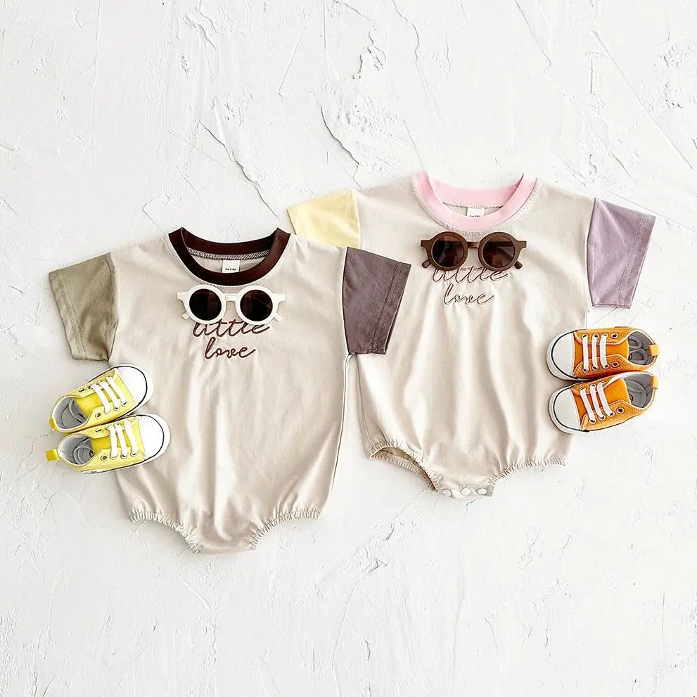 Romper with Embroidered Letters