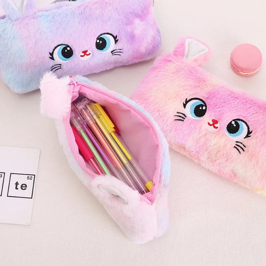 Cat Plush Zipper Pencil Case