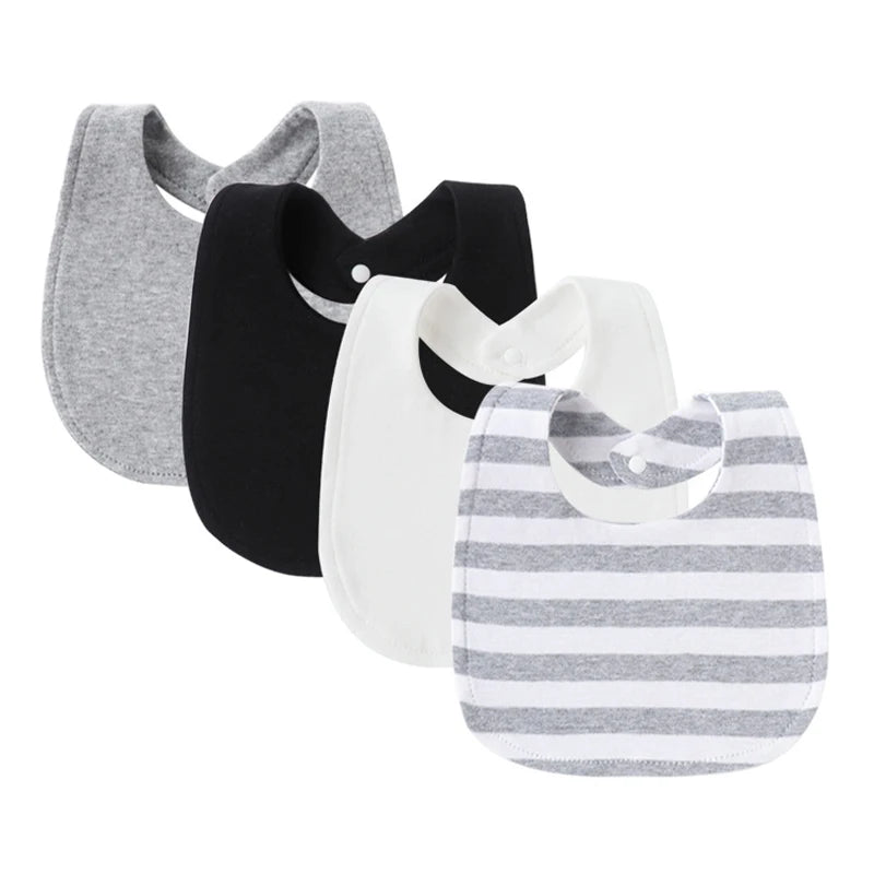Cotton Baby Bibs - 4Pcs