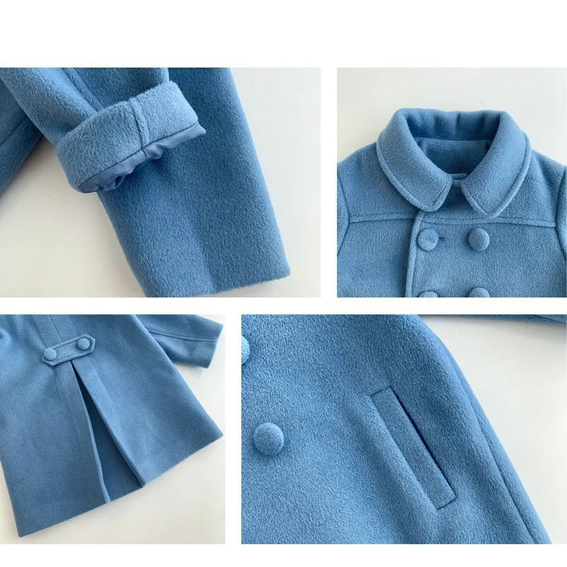Girls’ Double-Breasted Wool Coat