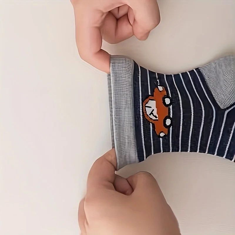 5 Pairs Mid-Tube Striped Socks