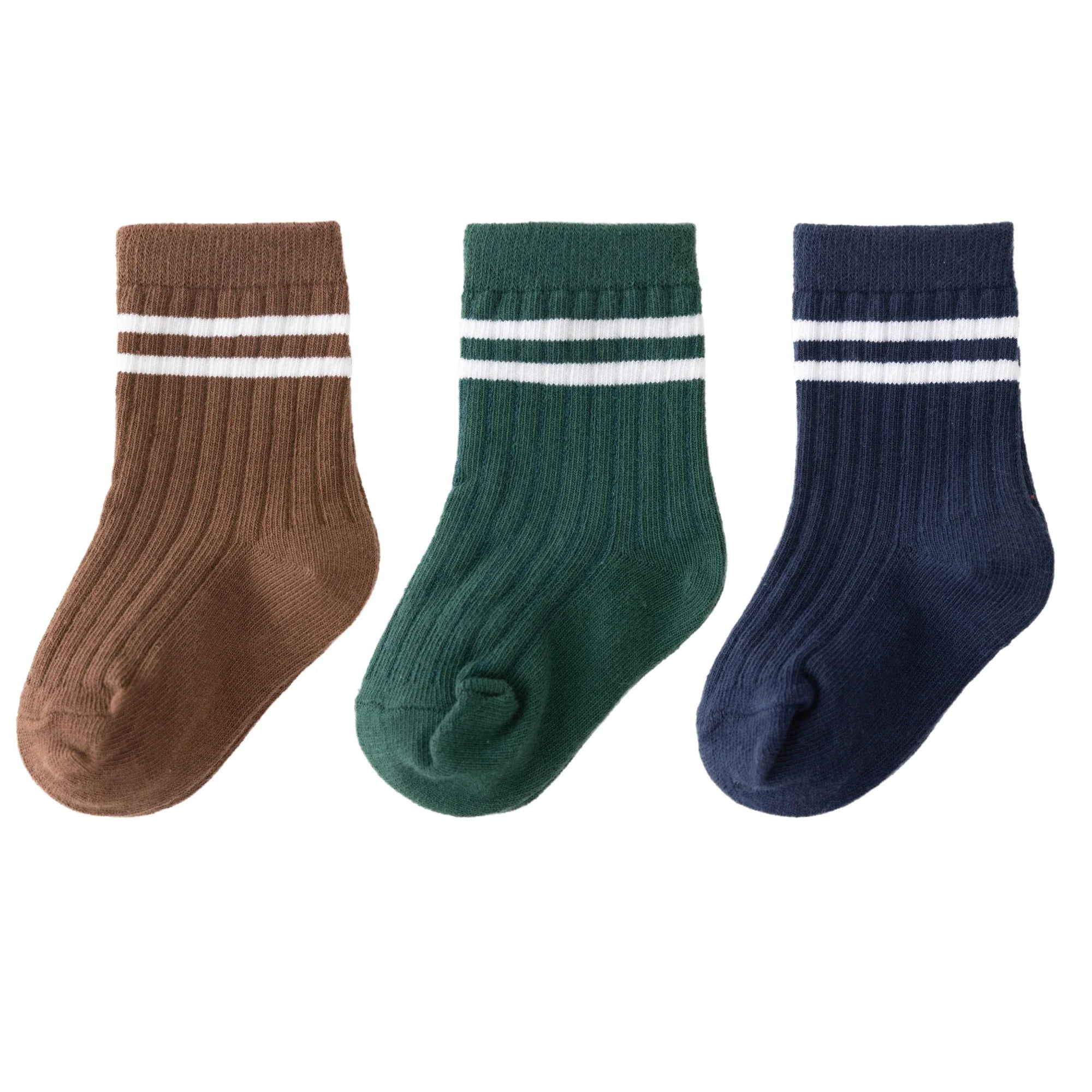 Sporty Striped Toddler Socks Pack - 3 Pairs
