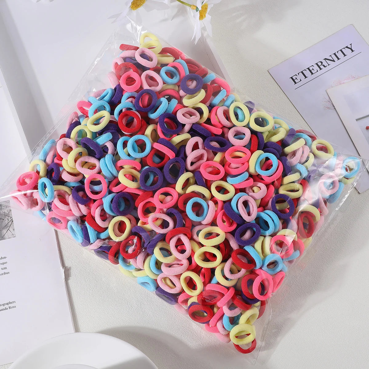 100 Pcs Colorful Hair Ties