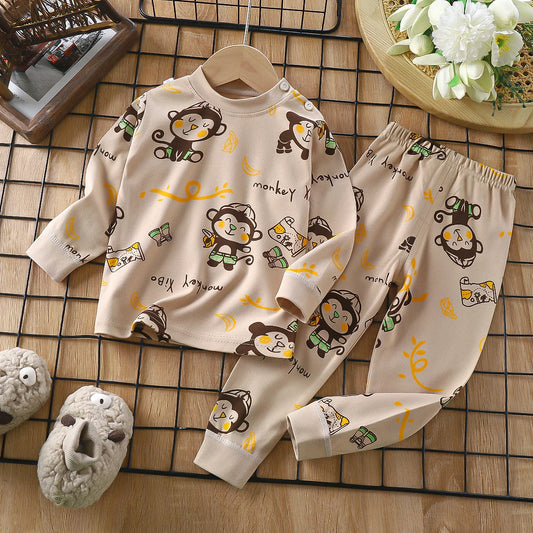 Monkey Print Pajama Set