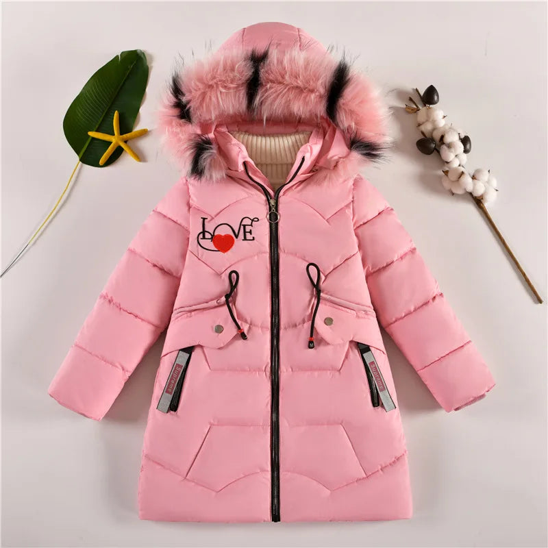 Long Hooded Winter Jacket for Girls
