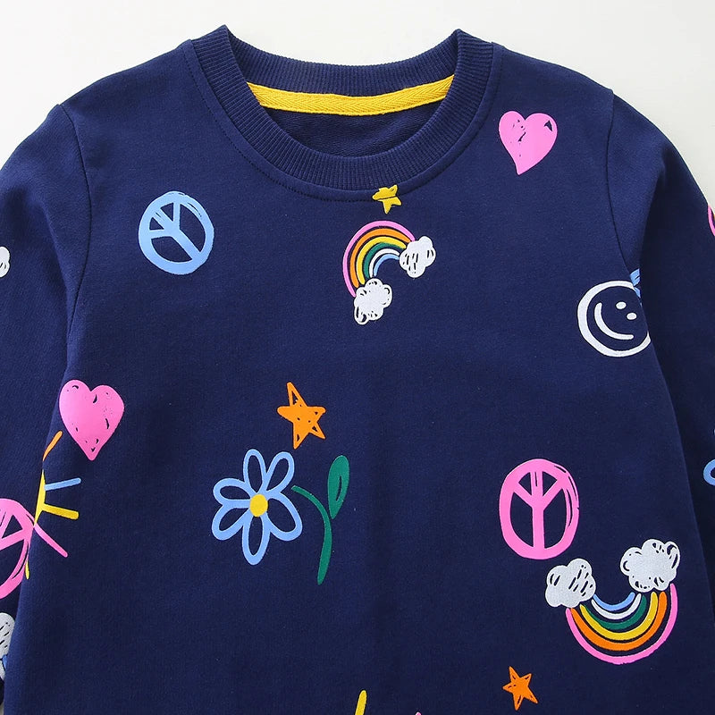 Rainbow Flower Printed Sweatshirt