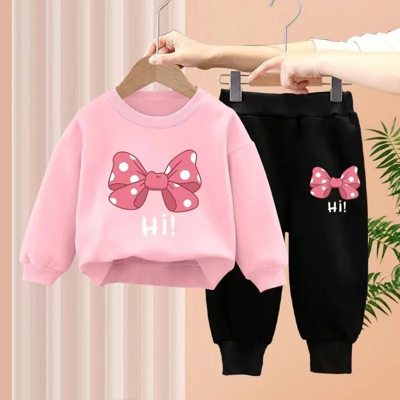 Girl Bow Print Tracksuit