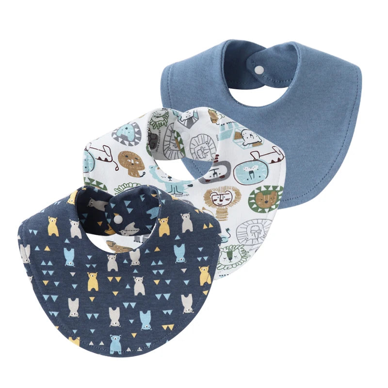 Cotton Baby Bibs - 3Pc