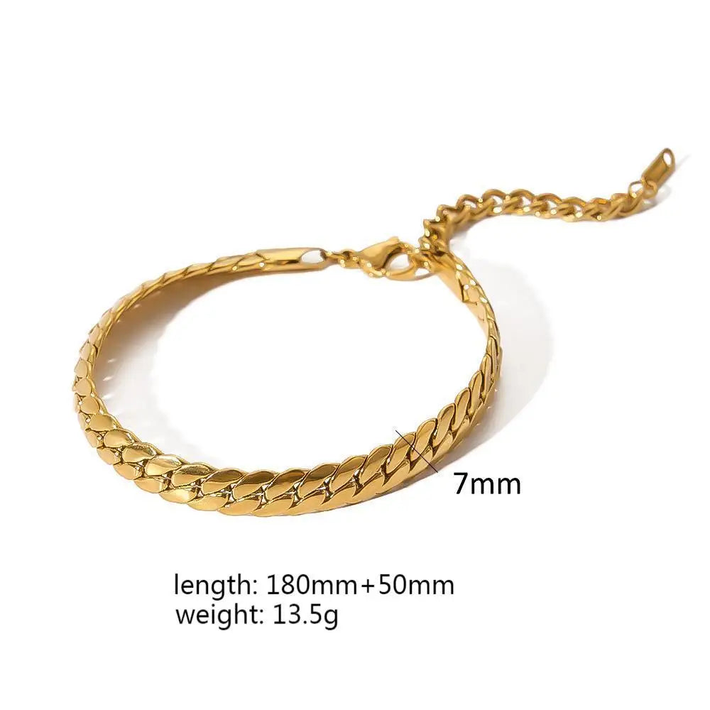 18K Gold Plated finish Chain Bracelet