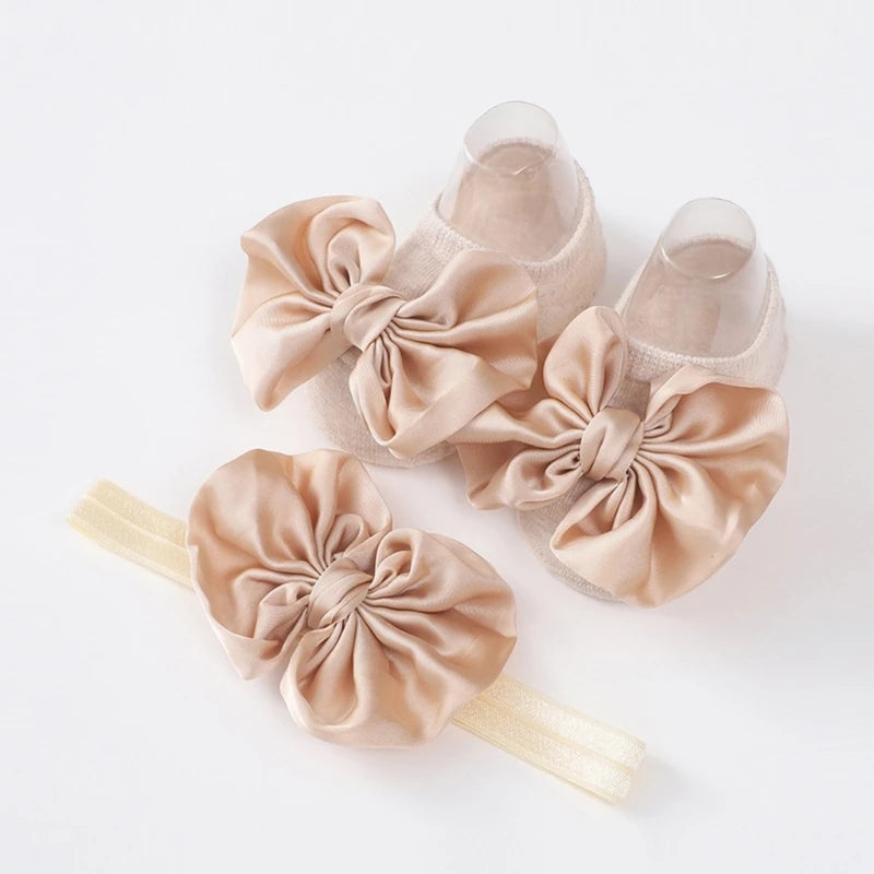 Baby Girl Bow Headband & Socks Set