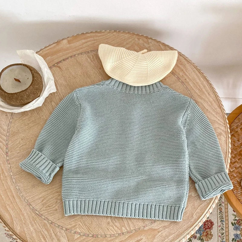 Rainbow Embroidered Baby Sweater