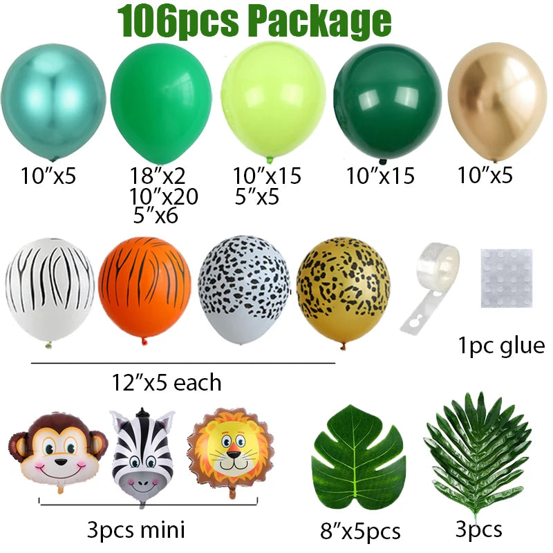 Jungle Animal Balloon Garland