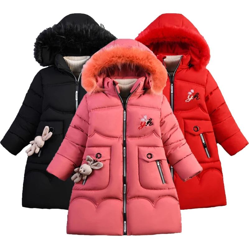 Long Hooded Winter Jacket for Girls